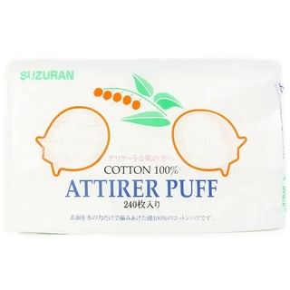 Suzuran - Attirer Puff Cotton Pad, 240 pcs, 200 g, 4973560040396