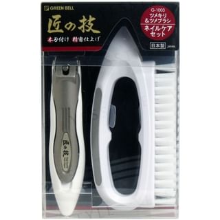 Green Bell - Nail Clipper & Brush, 1 set, 107 g, 4972525512923