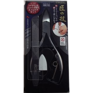 Green Bell - Stainless Steel Nipper Nail Clipper & Nail File Set, 1 set, 90 g, 4972525052849