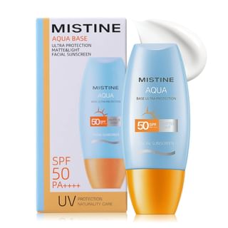 MISTINE -  Aqua Base Ultra Protection Matte & Light Facial Sunscreen Pro SPF50 PA ++++ , SPF50 - 40ml, 71 g, 8859178750529