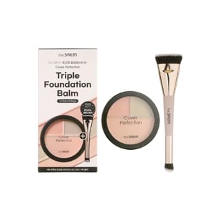 The Saem - Cover Perfection Triple Foundation Balm Set, #1.5 Natural Beige, 107 g, 8806164184233