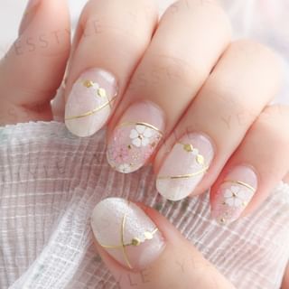 Lunacaca - Sakura Nail Art Stickers, 24 pcs, 10 g, 4892022001020