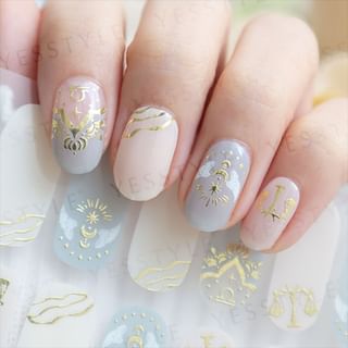 Lunacaca - Libra Constellation Nail Art Stickers, 24 pcs, 10 g, 4892022001055