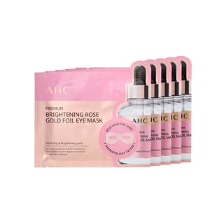 A.H.C - Premium Brightening Rose Gold Foil Eye Mask Set, 7ml x 5 sheets, 98 g, 8809759096140