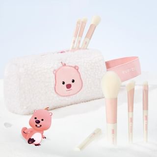 everbab - Mini Makeup Brush Set with Storage Bag Loopy Limited Edition, Mini Makeup Brush Set with Storage Bag (6pcs), 80 g, 