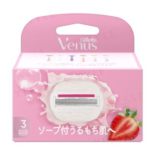 Gillette Japan - Venus Comfortglide Strawberry Field Razor For Moist Skin Body Blade Refill, 3pcs, 30 g, 4987176160331