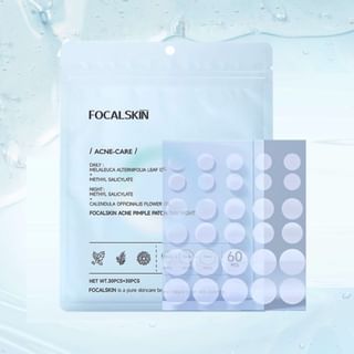FOCALSKIN - Acne Pimple Patch Day Night, #Day 30pcs + Night 30pcs, 14 g, 6941845812233