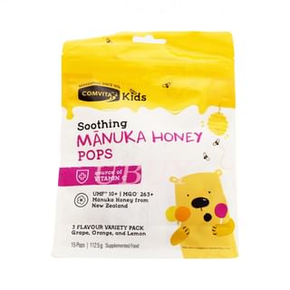 COMVITA - Kids Soothing Manuka Honey Pops, 15 pops - Mixed Flavors, 250 g, 9421003263482