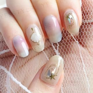 Lunacaca - Shimmering Shores Nail Art Stickers, 24 pcs, 10 g, 4892024001059