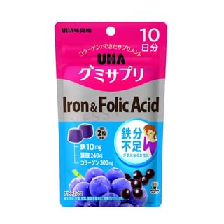 UHA - Iron & Folic Acid Gummy Supplement, 20 gummies, 100 g, 4902750650268