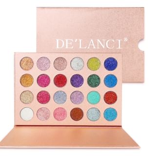 DE’LANCI - 24 Colors Pressed Glitter Eyeshadow Palette, #24 Color - 19.2g, 230 g, 