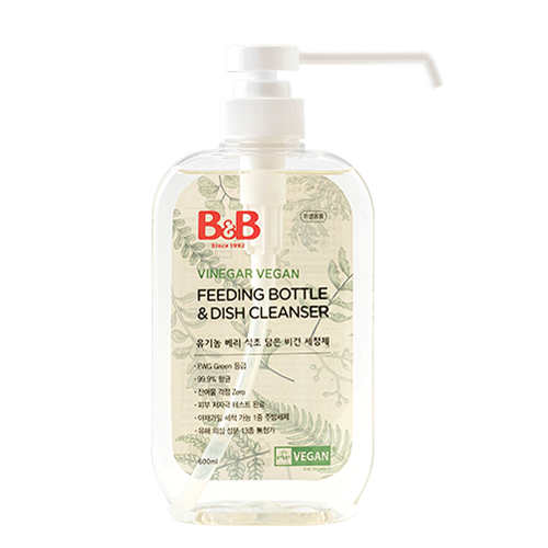 B&B, VEGAN FEEDING BOTTLE & DISH CLEANSER LIQUID TYPE BOTTLE 600ML