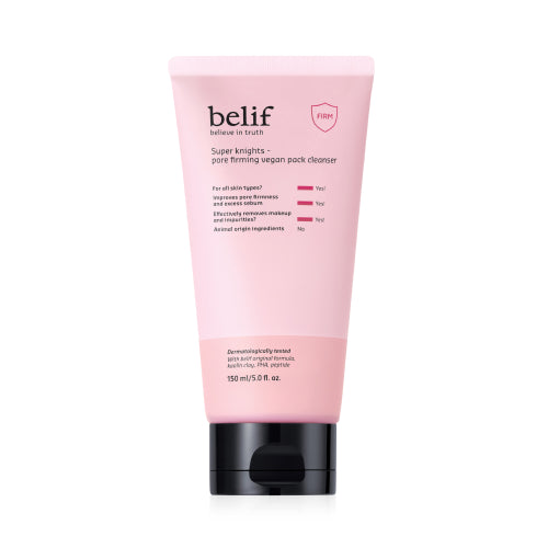 belif, SUPER KNIGHTS PORE FIRMING VEGAN PACK CLEANSER 150ML