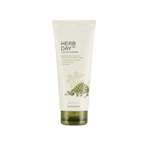 THE FACE SHOP, HERB DAY 365 MASTER BLENDING FOAMING CLEANSER MUNGBEAN 170ML