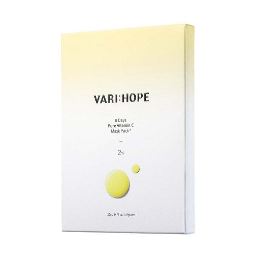 VARI:HOPE, 8 DAYS PURE VITAMIN C MASK PACK PLUS (22G*5EA)